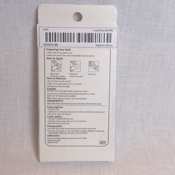 Black Pink Leopard Press On Nails 25 pc Long Coffin Rhinestone False Kit w/Glue - Picture 3 of 4